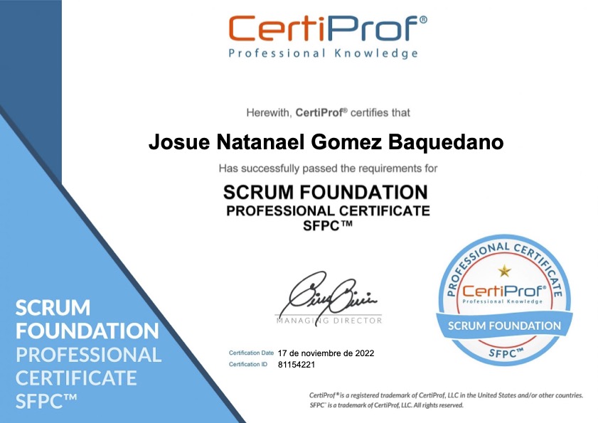 CertiProf - SCRUM FOUNDATION