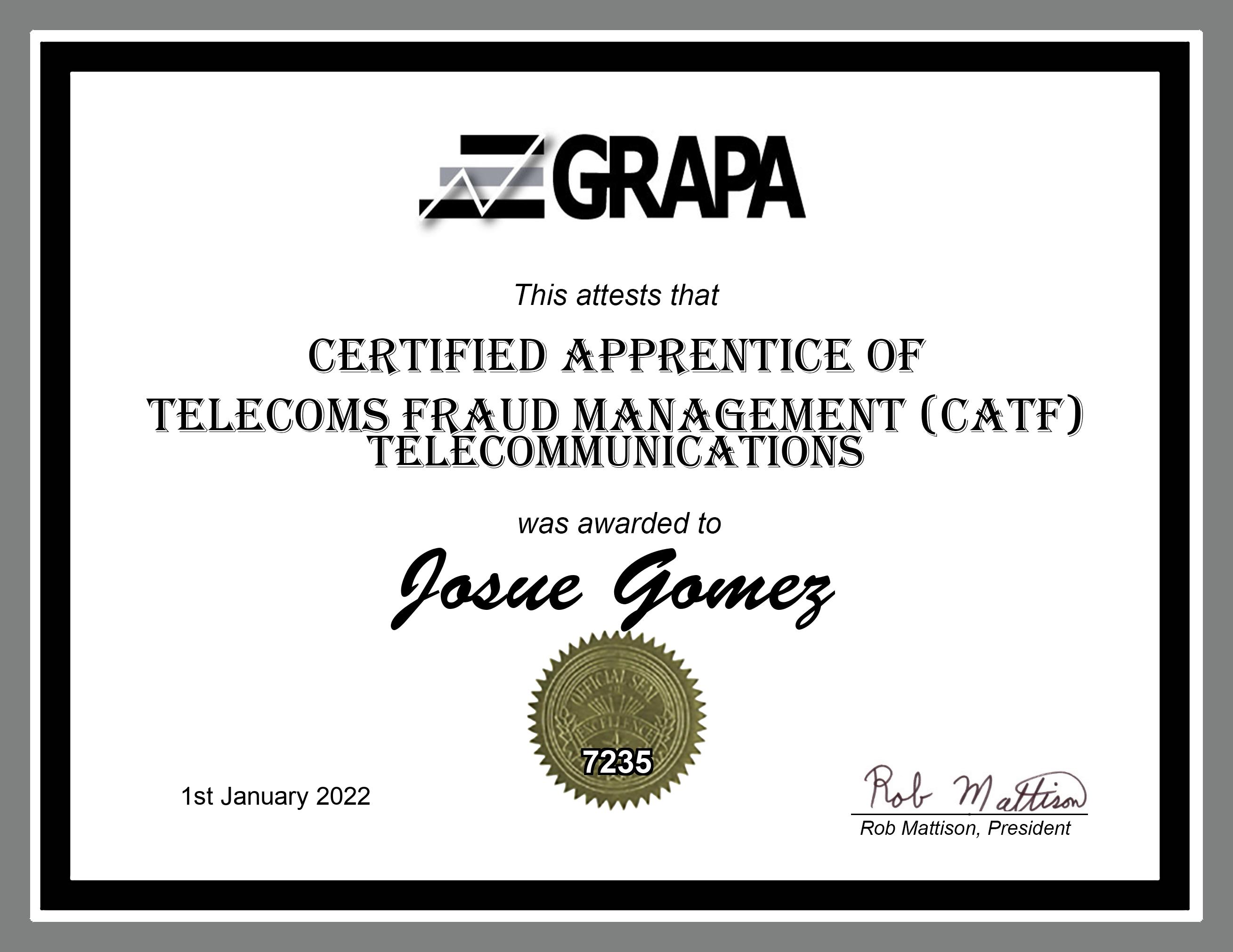 GRAPA - Certified Telecom Fraud Manager